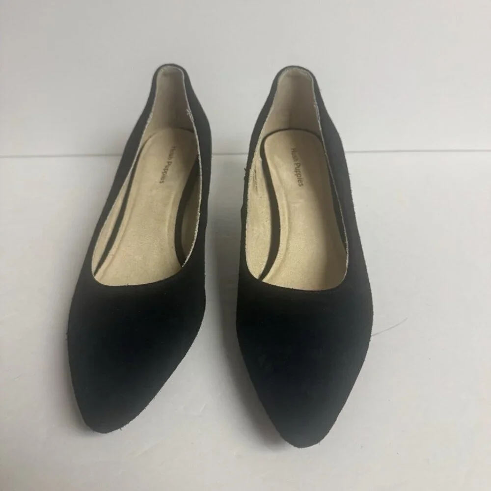 Hush Puppies Women's Sofie Pump Black Suede Size 6.5 M